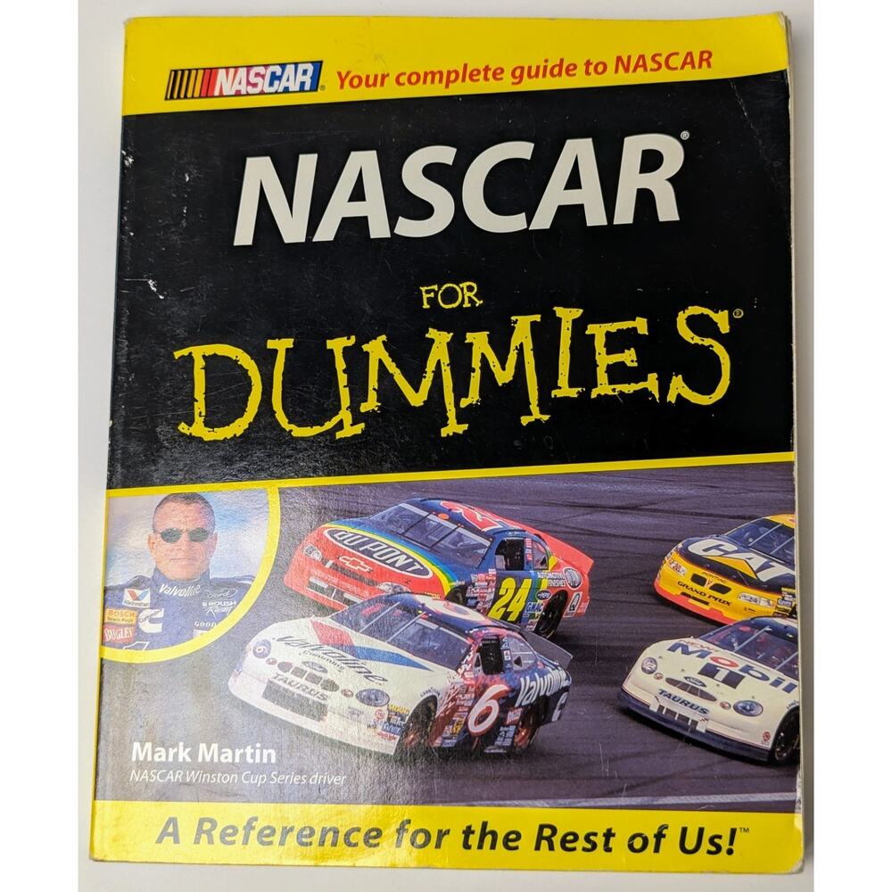 NASCAR For Dummies By Mark Martin Vtg Paperback 2000 Y2K Race Car Racing Travel